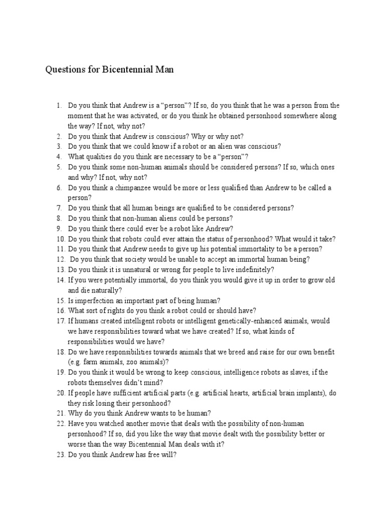 Exploring Personhood in Bicentennial Man | PDF