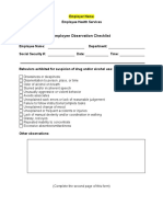 Employee Observation Checklist