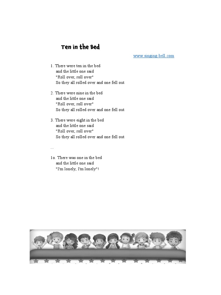 Ten in The Bed - Lyrics - Singing Bell | PDF