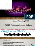 TOPIC Training On Internal Auditing