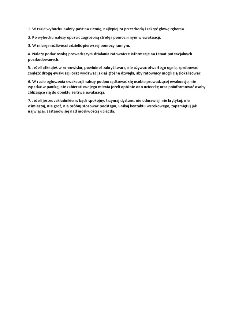 Zasady Postępowania W Razie Ataku Terrorystycznego. PDF