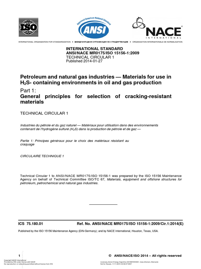 NACE MR0175-Circular1 Part1 | PDF | Science & Mathematics | Technology ...
