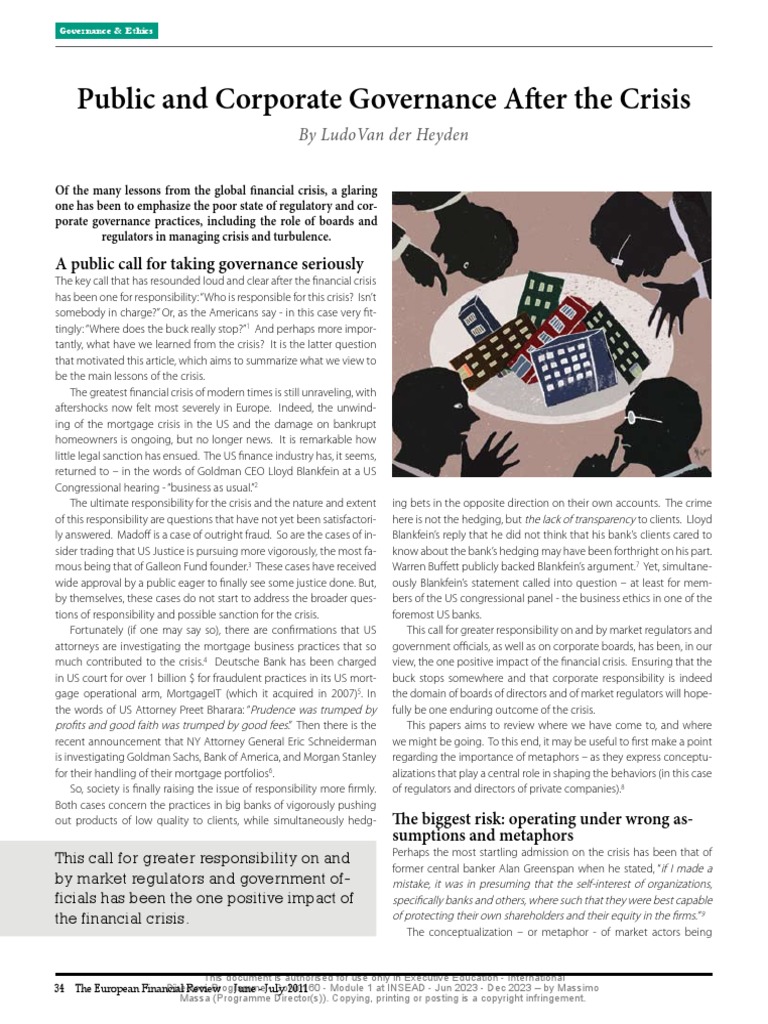 OR1 - Public and Corporate Governance After The Crisis - Unlocked | PDF ...