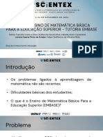 Tutoria em Ensino de Matemática Básica para A Educação Superior - Tutoria Embase