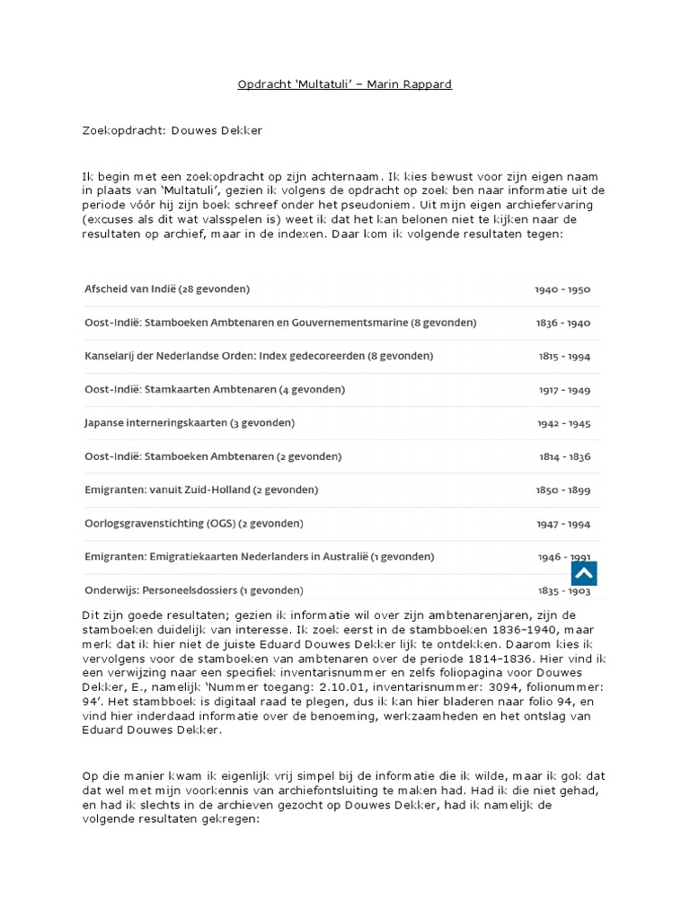 Opdracht Multatuli | PDF