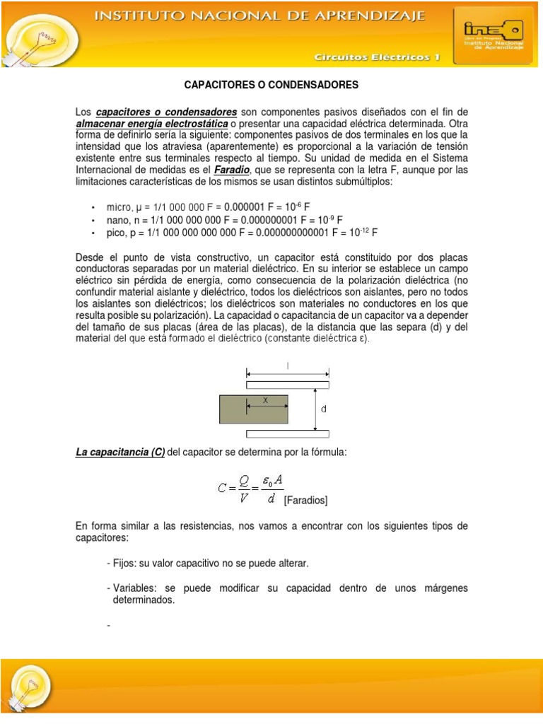 15-Capacitores y Condensadores | PDF | Condensador | Dieléctrico