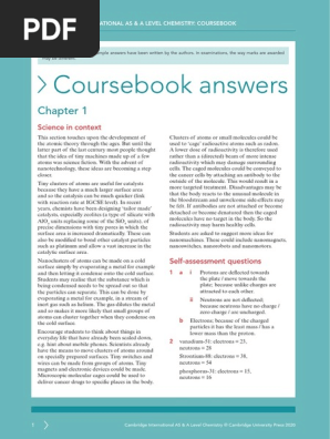 Course Book Answers for Cambridge International as a Level Chemistry Coursebook (1)