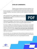 Processo Seletivo - Nota Ao Candidato