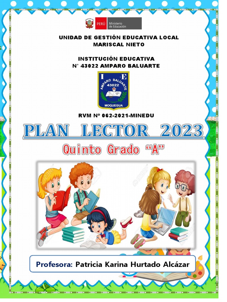 V Ciclo Plan Lector Con Lecturas 2023 Pdf Salón De Clases Maestros