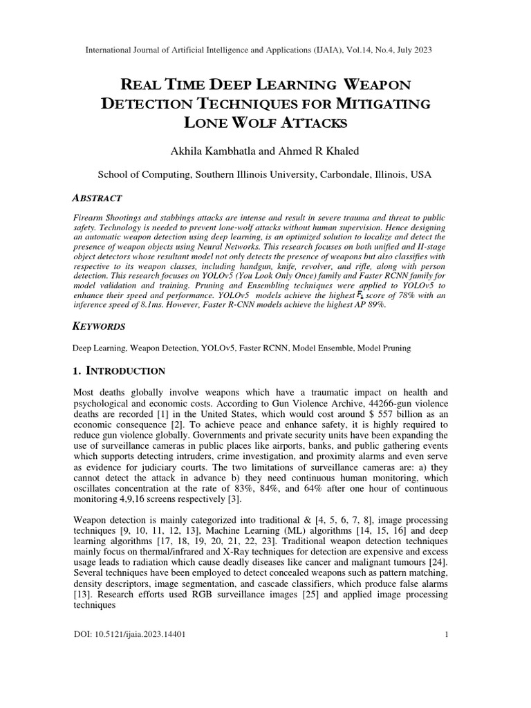 Real-Time Deep Learning for Weapon Detection | PDF | Machine Learning ...