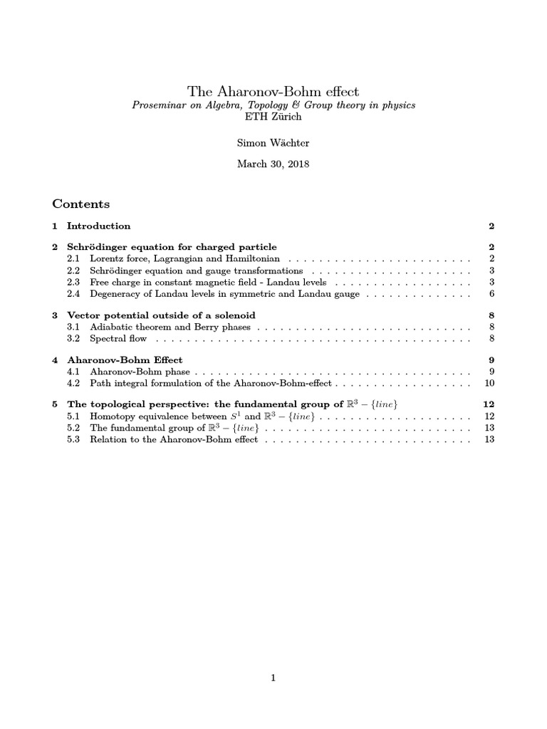 AharonovBohm Effect PDF