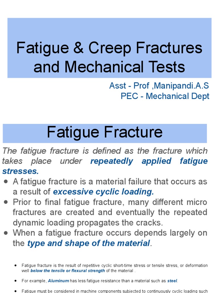 Mechanical Test | PDF | Creep (Deformation) | Fatigue (Material)