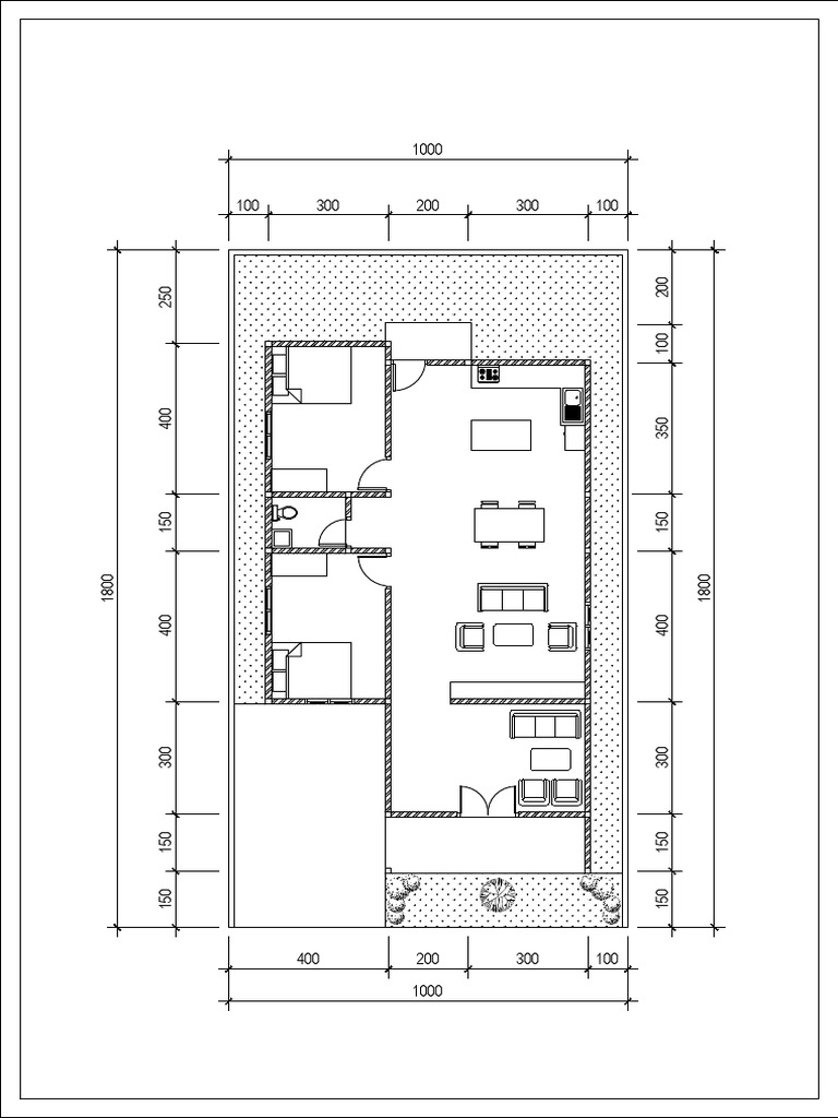 Denah Rumah Tinggal 1 Lantai | PDF