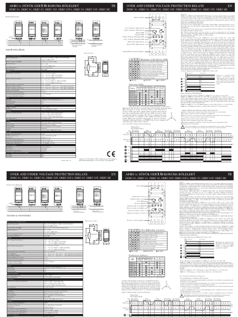 Enteş GKRC Voltage Protection Relay Guide | PDF