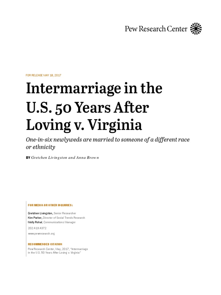 Trends and Patterns in Intermarriage | PDF | Politics | Wellness