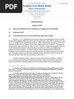 2023-08-16.democratic Member Memorandum Re FBI SSA Transcript