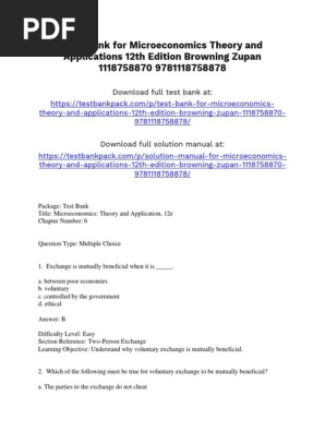Microeconomics Theory and Applications 12th Edition Browning Test Bank Download
