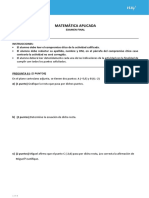 Examen Final - Matemática Aplicada 2023-1