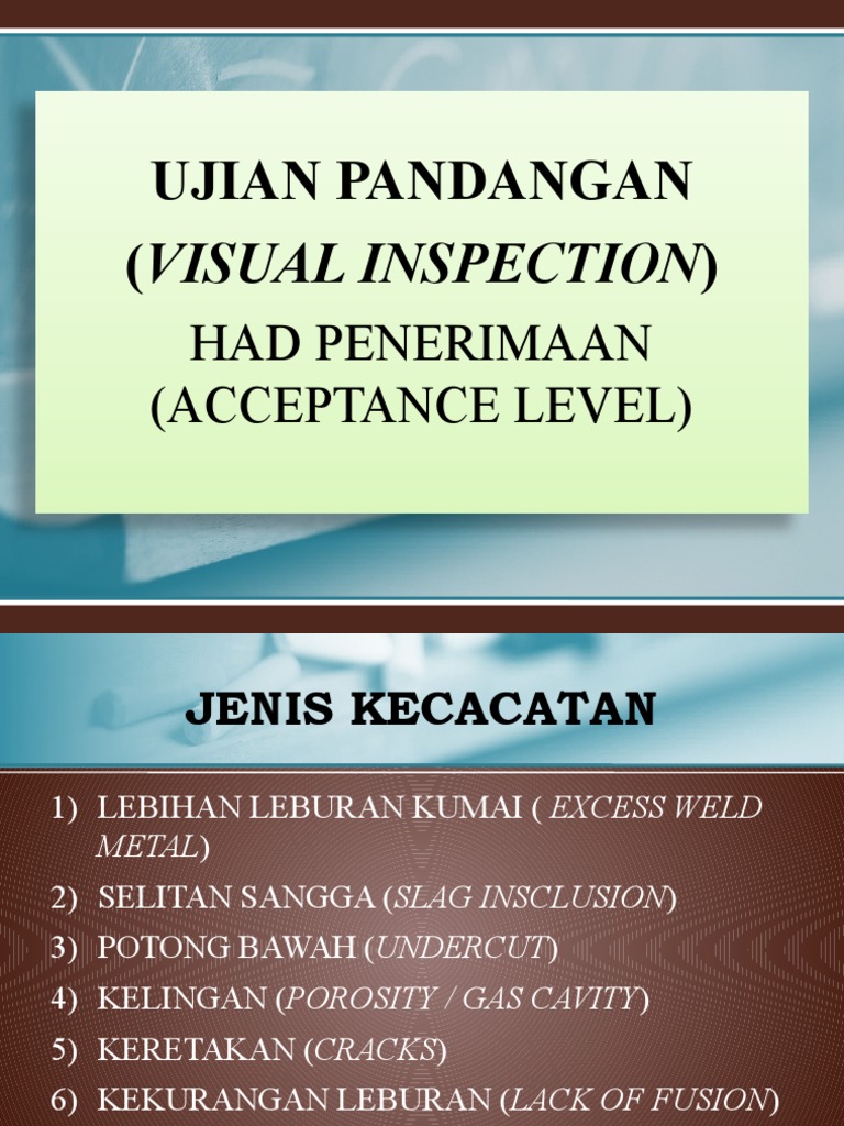 Jenis Kecacatan Kimpalan dan Had Penerimaan | PDF