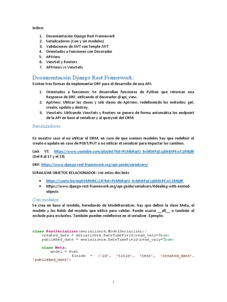 Documentación DRF | PDF | Enrutador (Computación) | Red de arquitectura