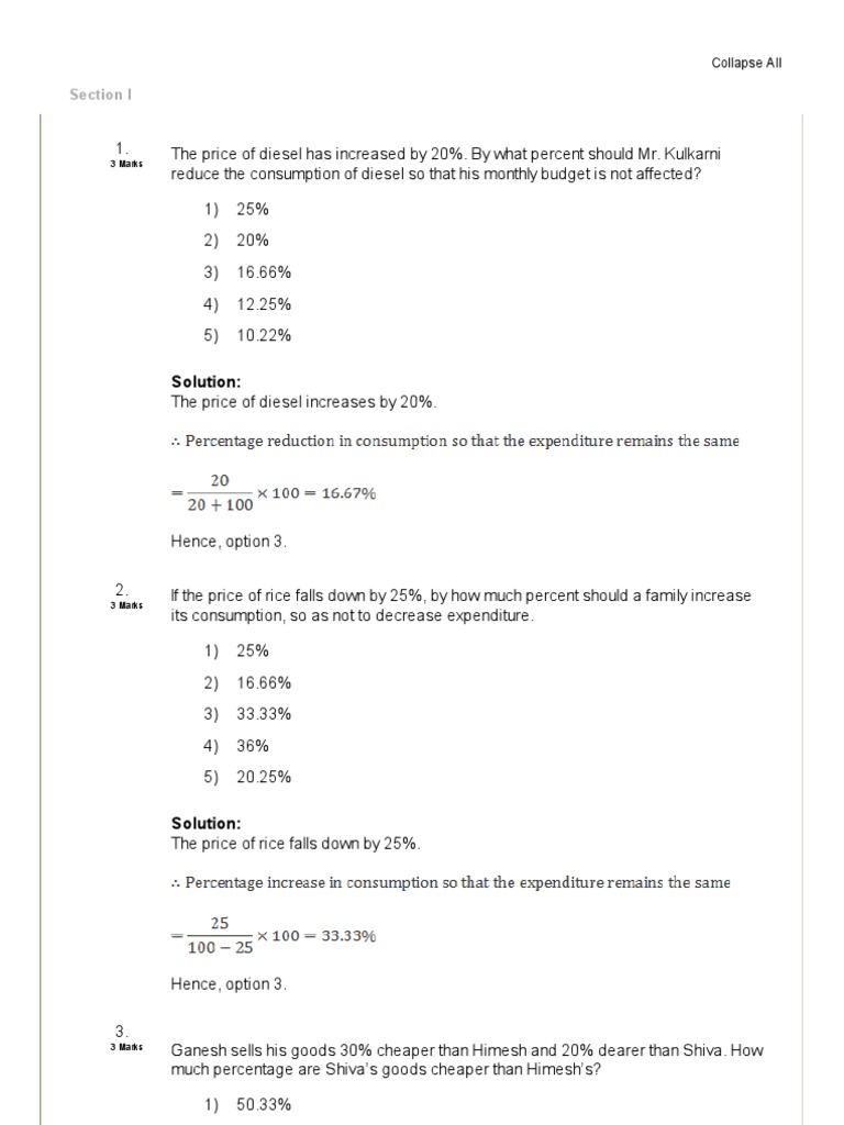 Percentage Calculations and Solutions | PDF
