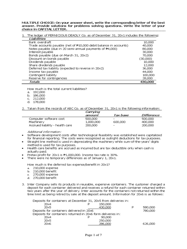 Midterm Exam Ac2 PDF Taxes Tax Deduction