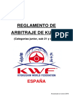 Reglamento Arbitraje Junior, Sub21 y Senior KWF (Enero 2018)