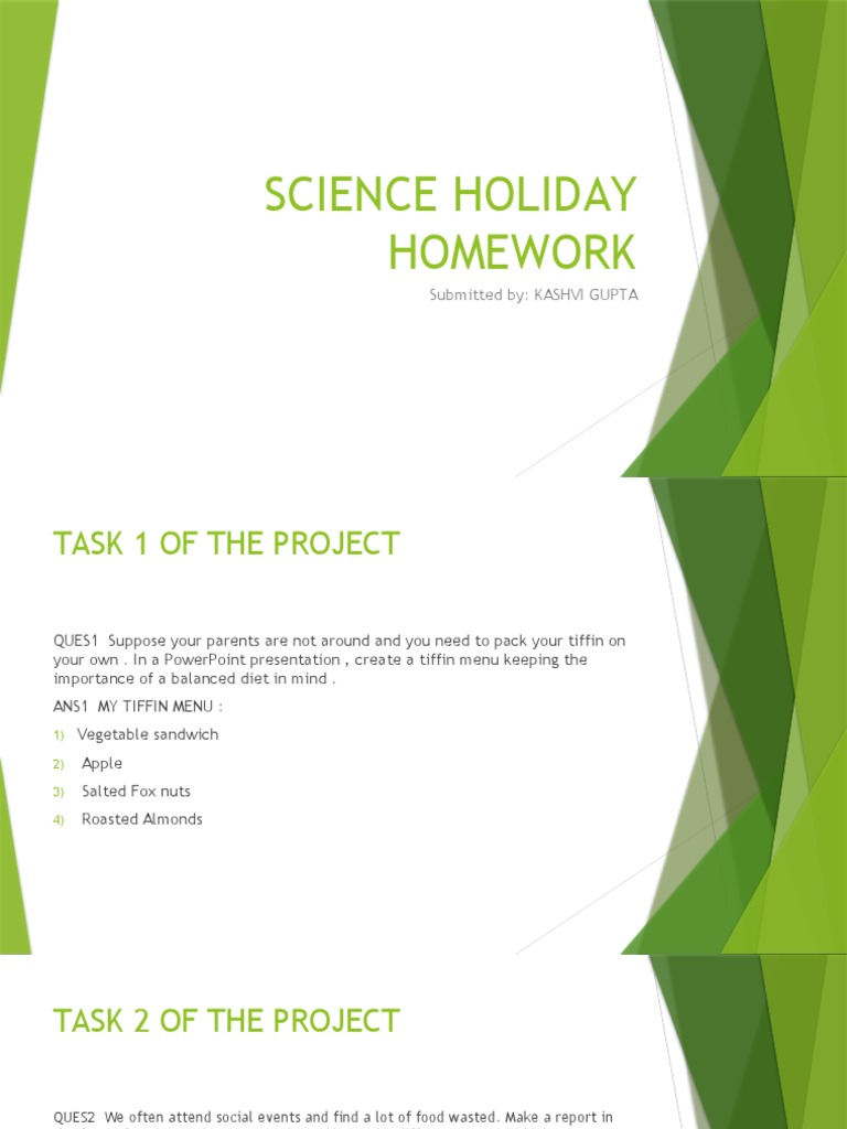 science holiday homework for class 9
