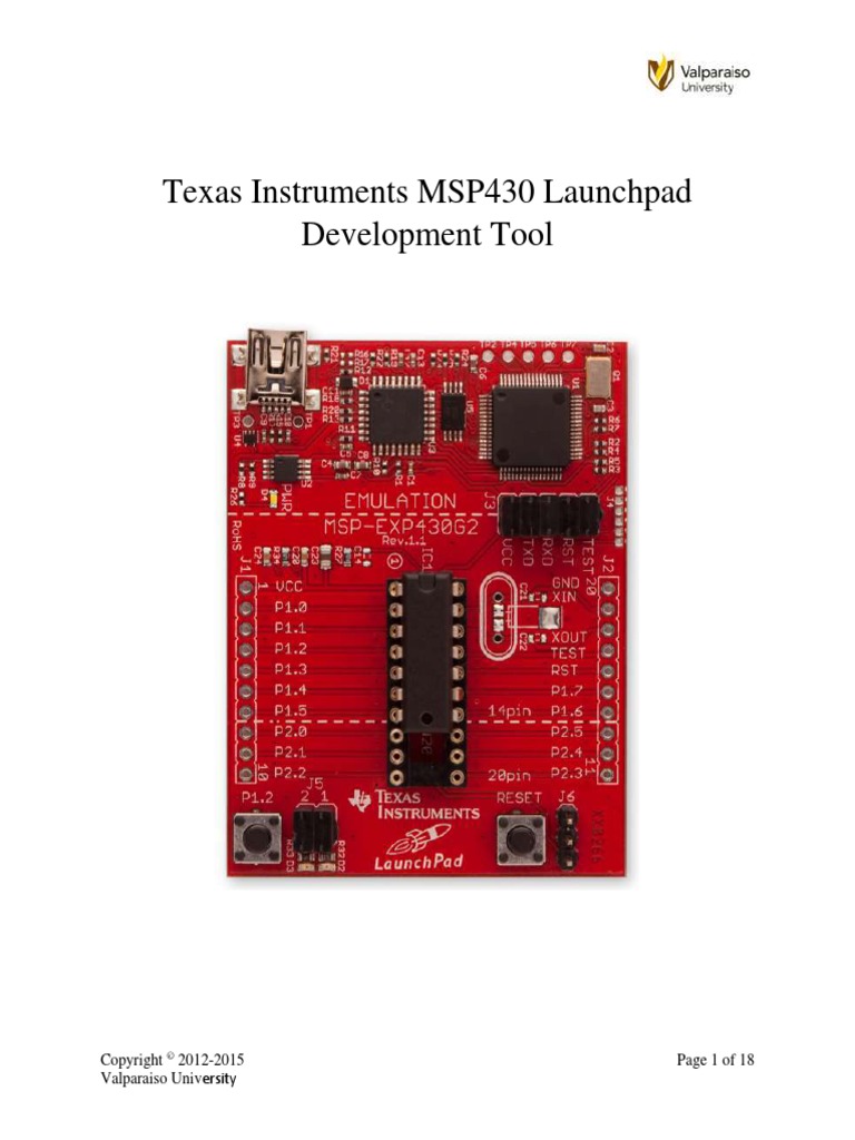 Texas instruments msp430 launchpad development tool pdf computer
