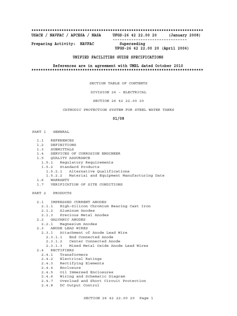 Ufgs 26 42 22.00 20 | PDF | Materials | Electrical Engineering