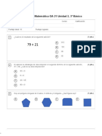 Evaluación Matemática OA 21 Unidad 2, 3º Básico