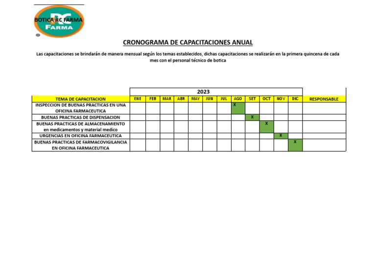 Cronograma Anual de Capacitaciones 2023 | PDF