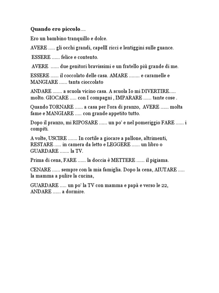 Quando Ero Piccolo COMPLETO PDF