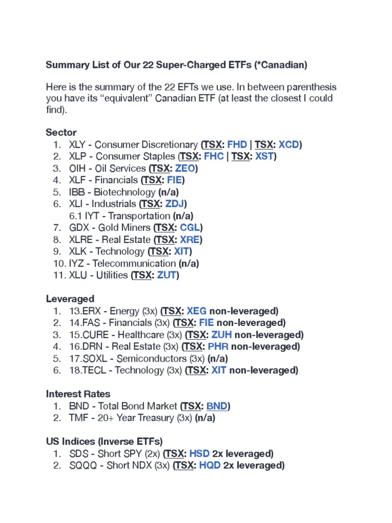 Equivalent Canadian ETFs PDF