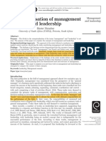 Conceptualisation of Management and Leadership