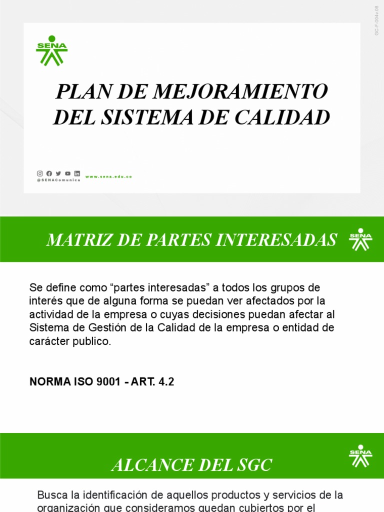 Plan de Mejora Calidad | PDF | Finanzas y dinero