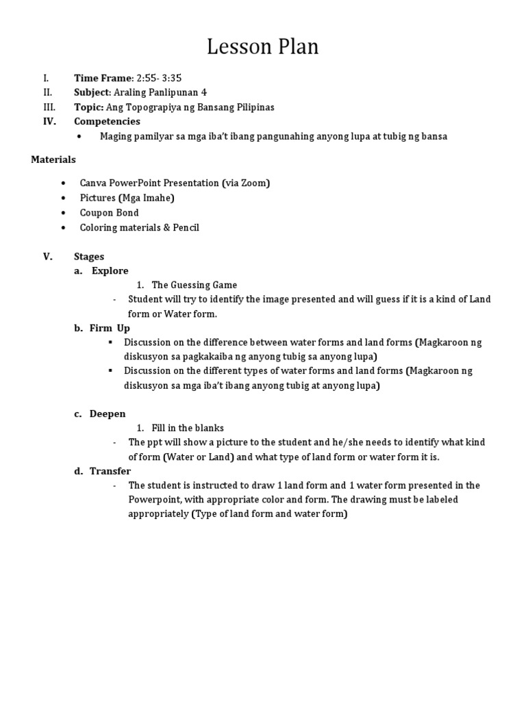 Lesson Plan Araling Panlipunan | PDF
