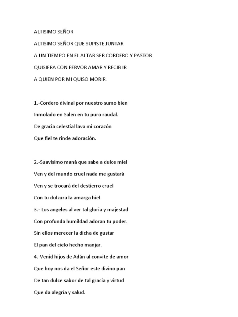 Altisimo Señor | PDF