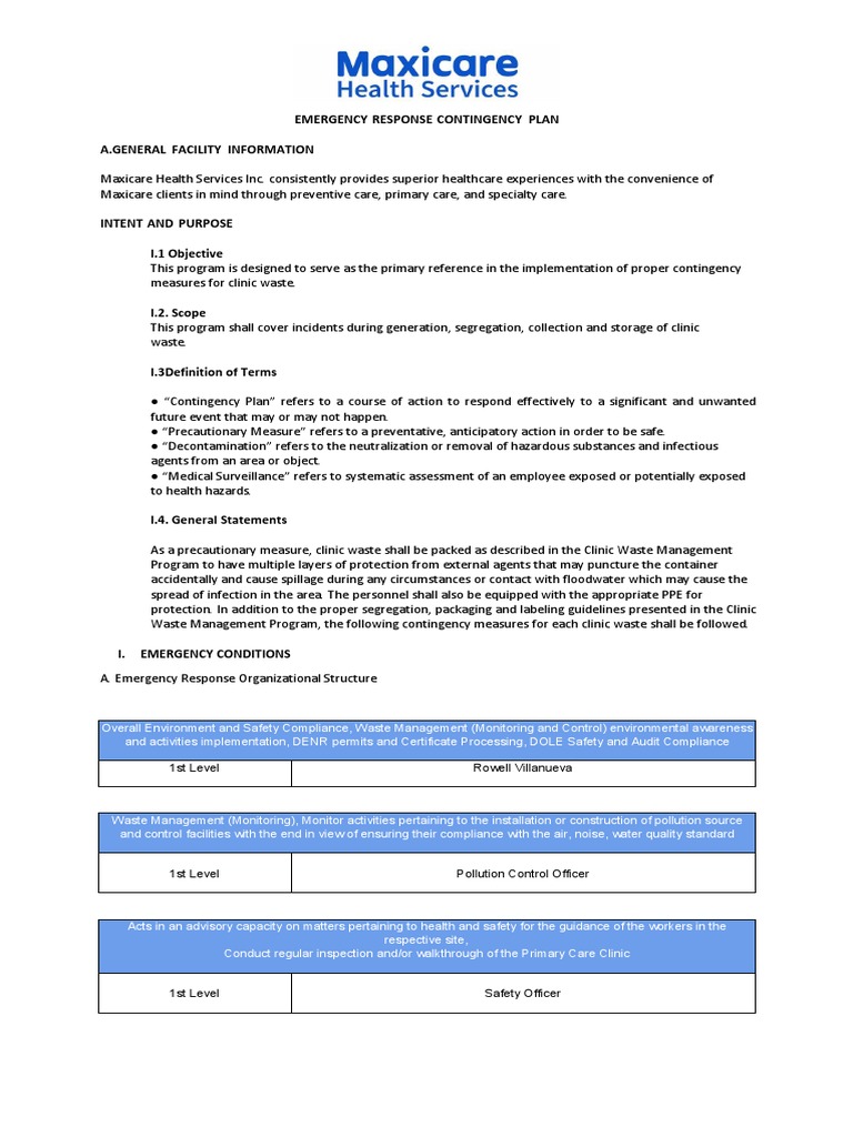 Emergency Contingency Plan Bacolod Pdf