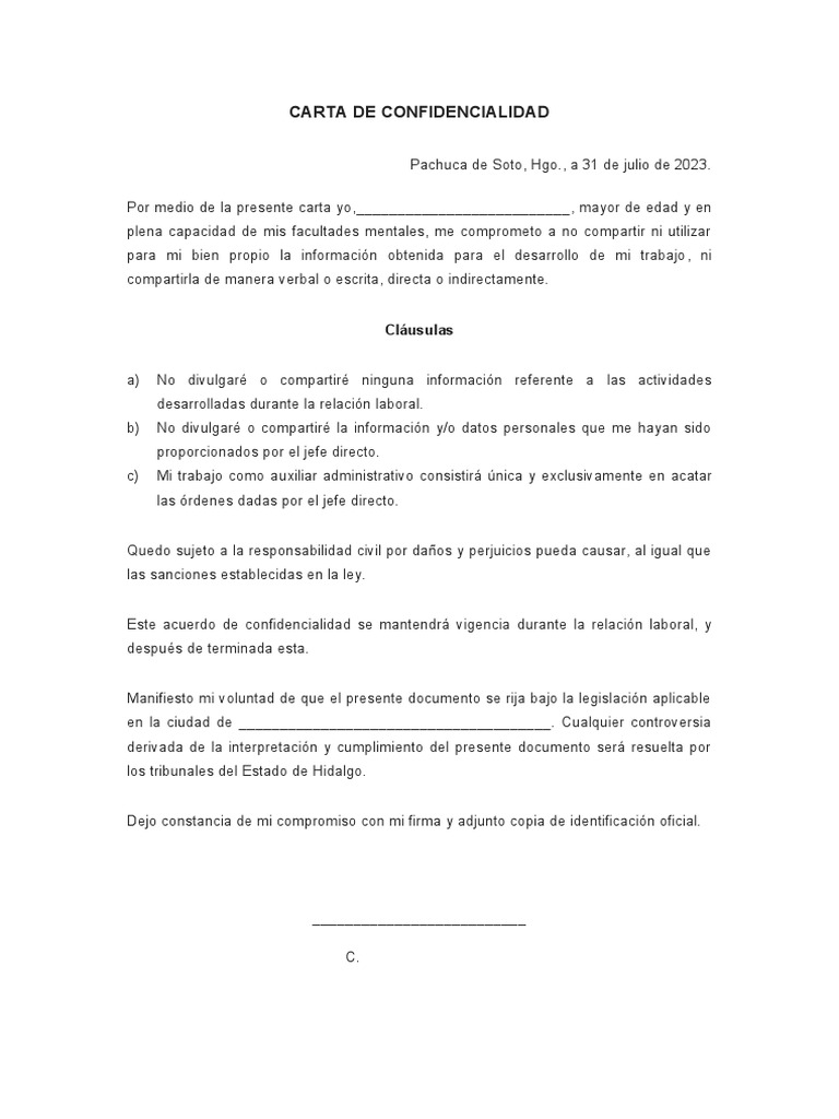 carta-de-confidencialidad-laboral-pdf