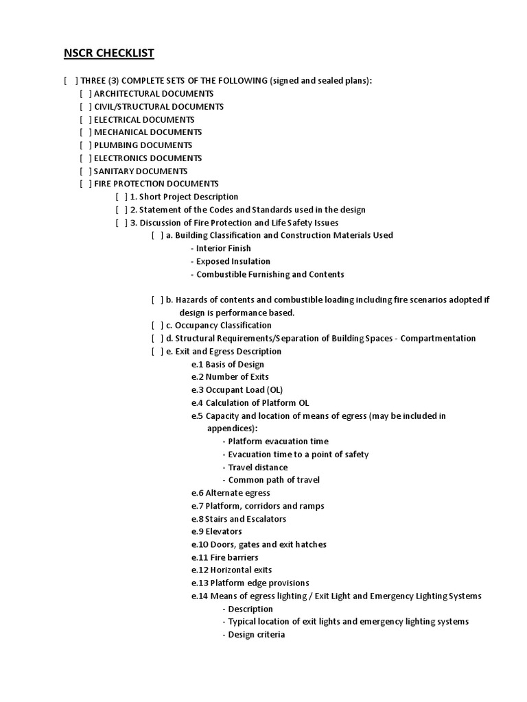 BFP Checklist | PDF | Technology & Engineering