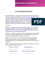 Carta Responsiva de Moto