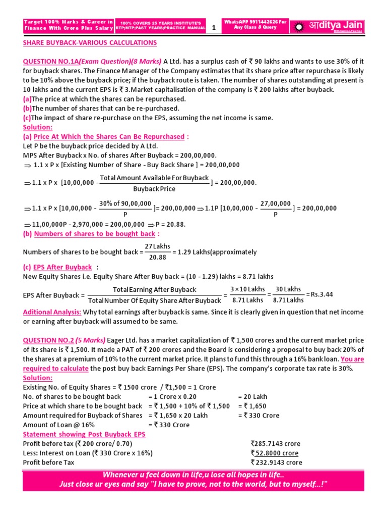 share-buyback-most-important-question-solution-pdf-share-repurchase