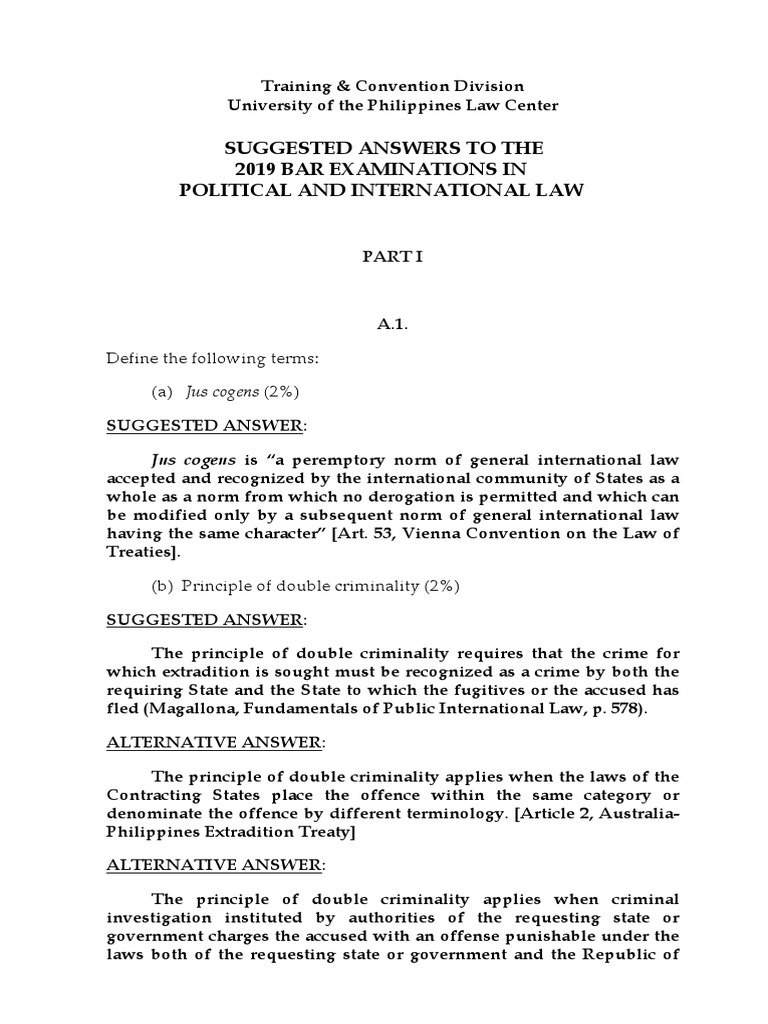 01 2019 Suggested Answers - Political Law - Part40 | PDF