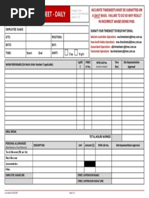 Timesheet - Daily