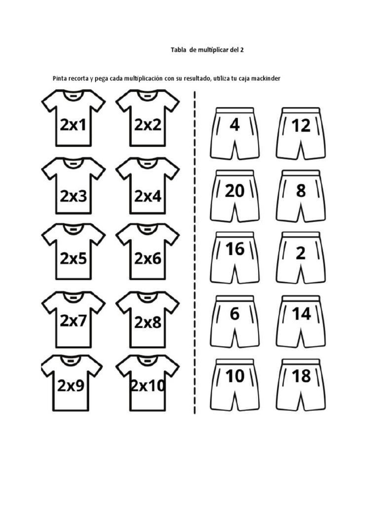 Tabla de Multiplicar Del 2 | PDF