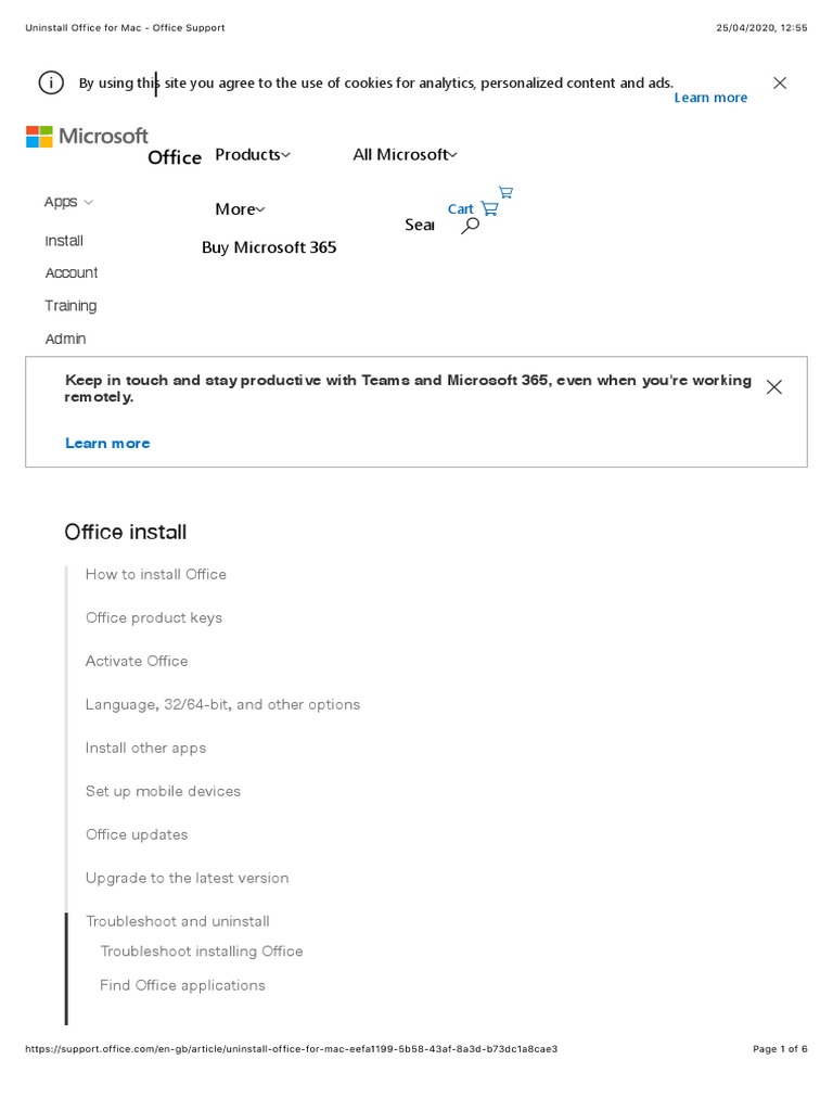 Uninstall Office For Mac Office Support PDF