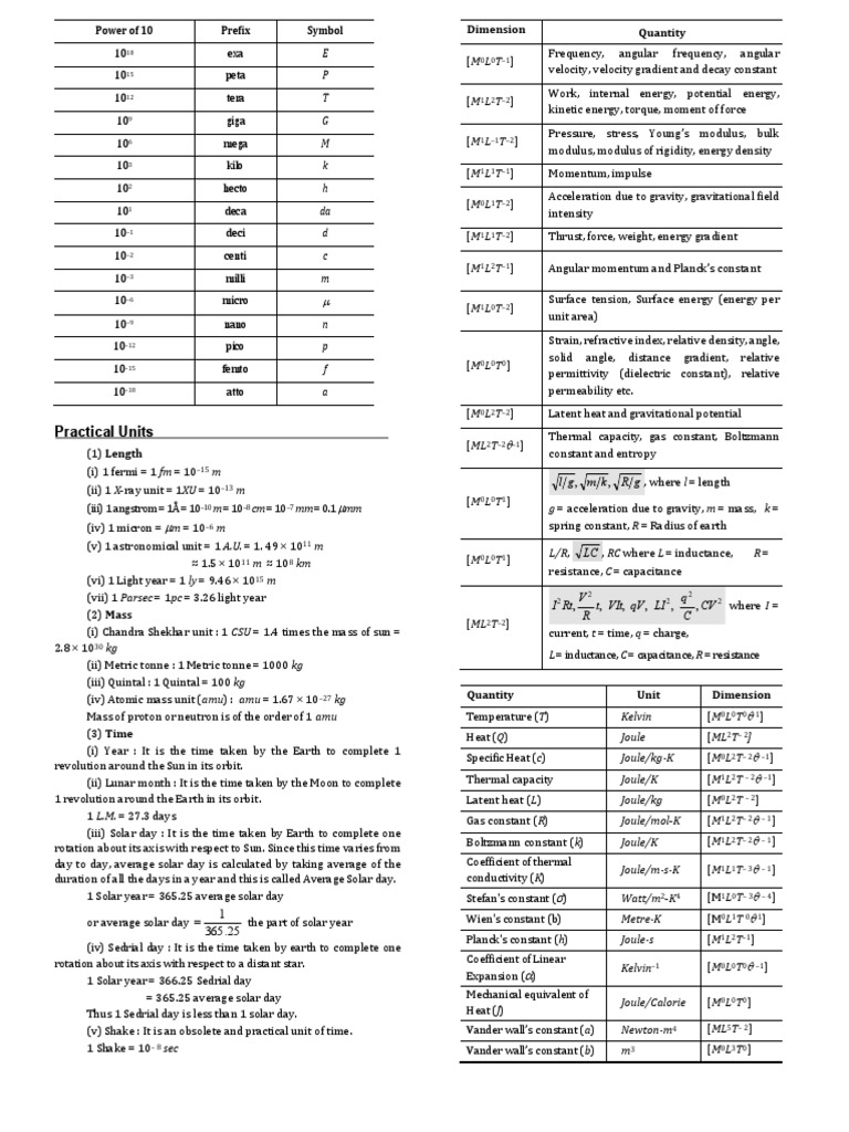 SI Prefixes and Practical Units Guide | PDF