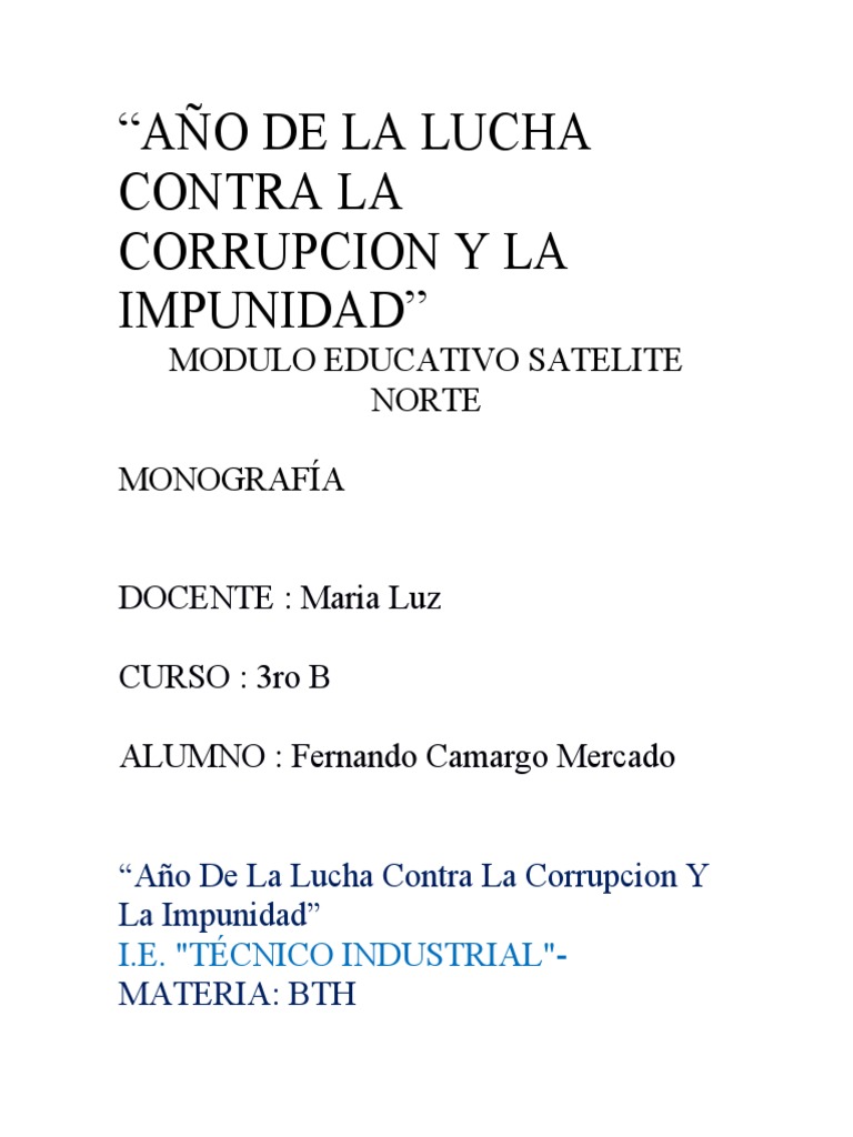 Año de La Lucha Contra La Corrupcion y La Impunidad | PDF