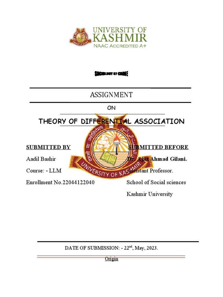 Theory of Diff Association PDF